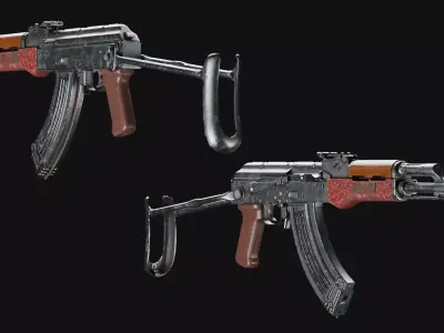AKMS - AK Under Folding Stock Low-poly 3D model