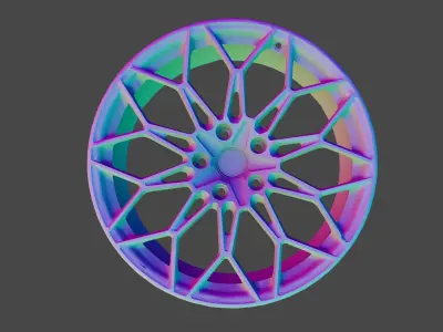 Midpoly Vehicle Rim B492M 3D Model 3D model