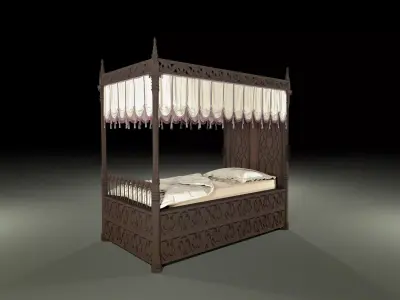 Gothic bed 3D model