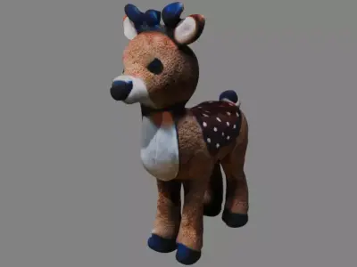 Cute Deer Tedy Bear Toy Low-poly 3D model purchase