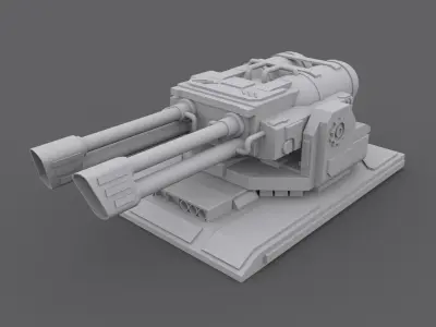 Flame Turret Low-poly 3D model
