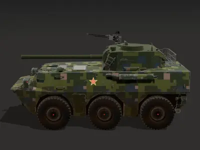 PLL- 05 Self-Propelled Gun-Mortar Low-poly 3D model