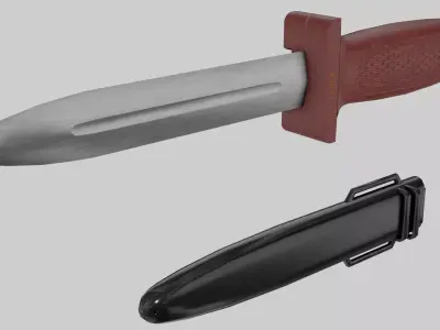KM66 combat knife Low-poly 3D model  Low-poly 3D model