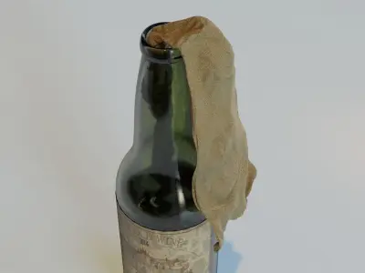 Molotov old bottle with label 3D model
