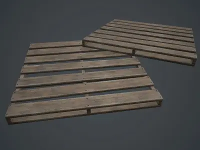 Wooden Pallet PBR Game Ready Low-poly 3D model
