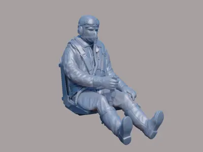 WWII Luftwaffe FW-190 Pilot 3D print model
