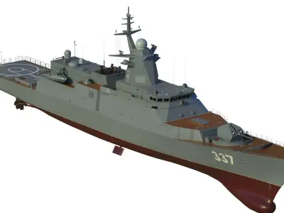 20385 project Gremyashchiy class corvette 3D model