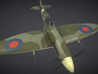 Supermarine Spitfire Low-poly 3D model