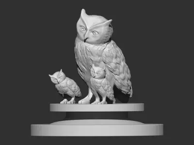 Owl Family 3d print  3D model