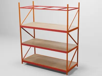 Warehouse Rack Storage Low-poly 3D model