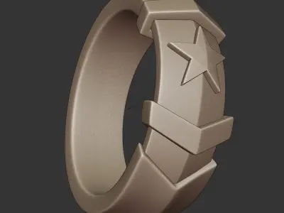 Legendary Star Ring - Futuristic Stylized 3D Print Model 13 3D print model