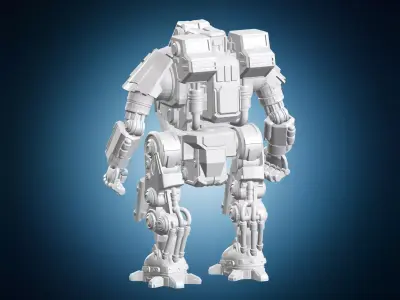 Sci-Fi Combat Mech Robot Miniature 3D print model
