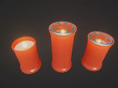 Candle Set Low-poly 3D model