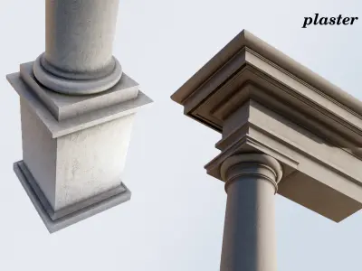 Tuscan column with pedestal and entablature Tuscan Order 3D model