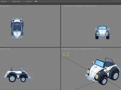 Cartoon police car toy Low-poly 3D model