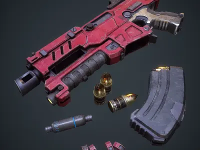 Bolter - Warhammer 40k - game ready - LP Free low-poly 3D model