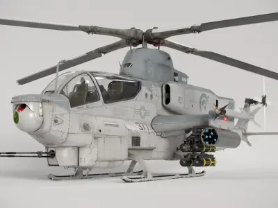 Bell AH-1Z Viper Attack Helicopter Dirty Textures 3D model