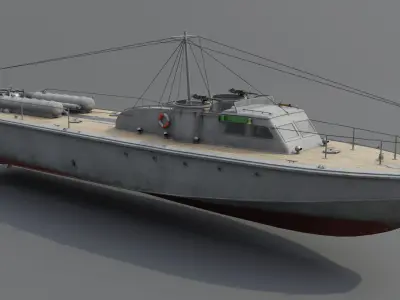 Higgins 81 ft PT-6 Motor Torpedo Boat Low-poly 3D model