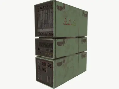 Radio server Low-poly 3D model