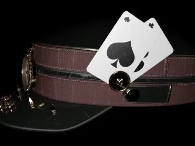 Hat military old Card style  Low-poly 3D model