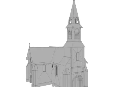 Modular Church Low-poly 3D model