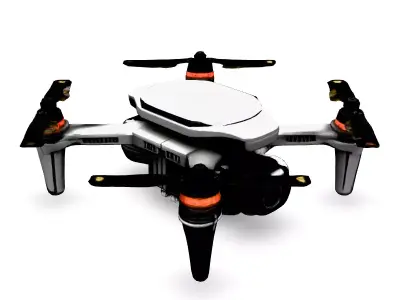 Realistic Foldable Quadcopter Drone Low-poly 3D model