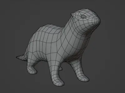 Lowpoly Otter Free low-poly 3D model