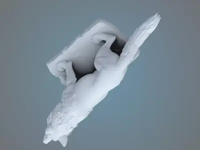 Fantasy Wolf Monument - 3D Printable Miniature Figure PM-43 3D print model