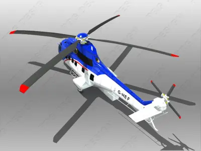 Aerospatiale 33L2 Low-poly 3D model