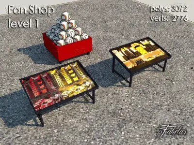 Fan Shop Low-poly 3D model