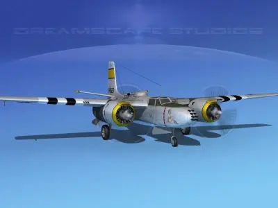 Douglas A-26B Invader V02 USAAF 3D model
