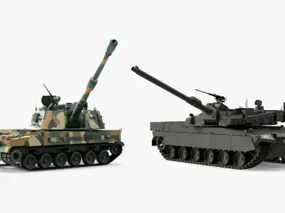 Rigged South Korean Tanks Collection 3D model
