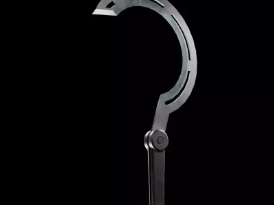 Military titanium sickle Low-poly 3D model