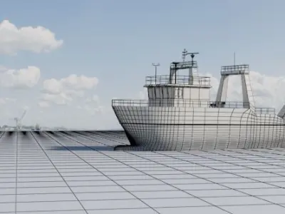 Fishing trawler 3D model