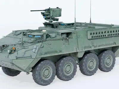 M1126 Stryker ICV US Army APC Game Ready PBR Low-poly 3D model