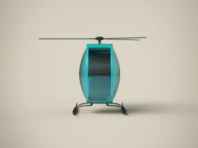 Futuristic Helicopter Low-poly 3D model