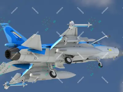 JF-17 Thunder Myanmar Realistic Rigged Model Low-poly 3D model