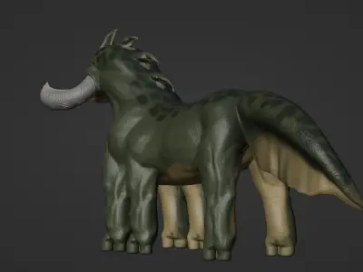 Six legged horned horse  3D model