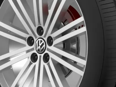 VW Polo Blue GT 2012 wheel 3D model