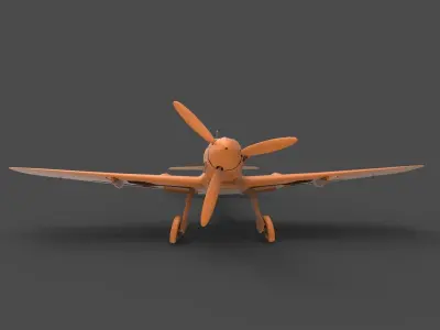 BF109G wwii fighter plane 3D print model