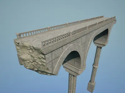 Ancient Dwarven Bridge - Modular - Game Props Low-poly 3D model