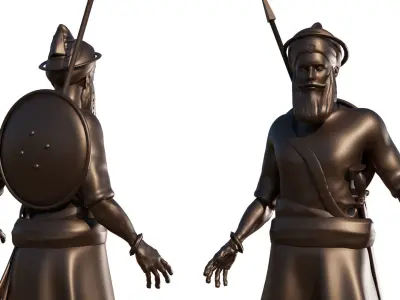 Sikh Warrior Bronze Statue Nihang 3D model