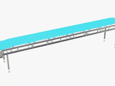 Plastic Modular Belt Conveyor Low-poly 3D model