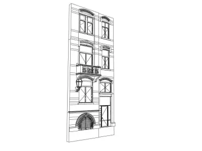front of the tenement house 3D model