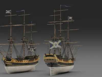 18th Century Man of War 3D model