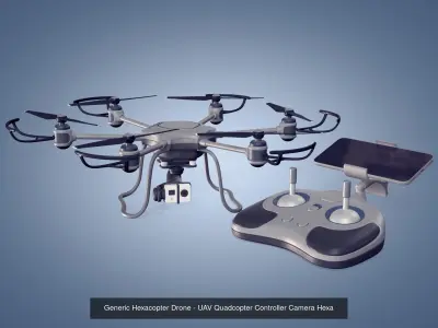 Generic Drones - Quadcopter - Hexacopter - Taxi 3D Model Collection