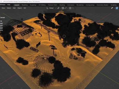 Mini Village Terrain 101 3D model