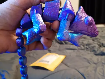 Chameleon - flexi fidget toy - print in place 3D print model