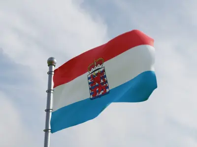 Animated Luxembourg Flags 3D model