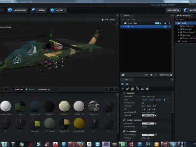 Atak T-129 Helicopter - 3D Max 3D Element  Low-poly 3D model